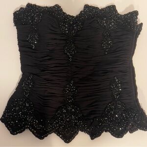Elegant Issue NY Women’s Black Beaded Sequins Corset Top Size 4